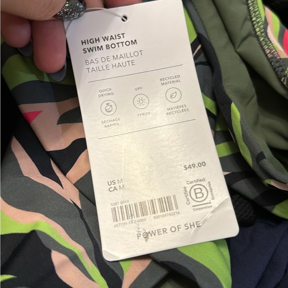 💚 Athleta High Waist Bikini Bottom // Liana Floral Green - Picture 12 of 12